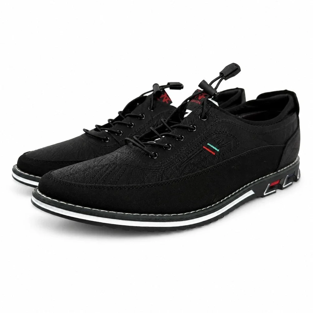 KLKYKO AW7 1981 Men Black Casual Comfort Shoes Toggle Lace EU46 (US 11 Fit) EUC